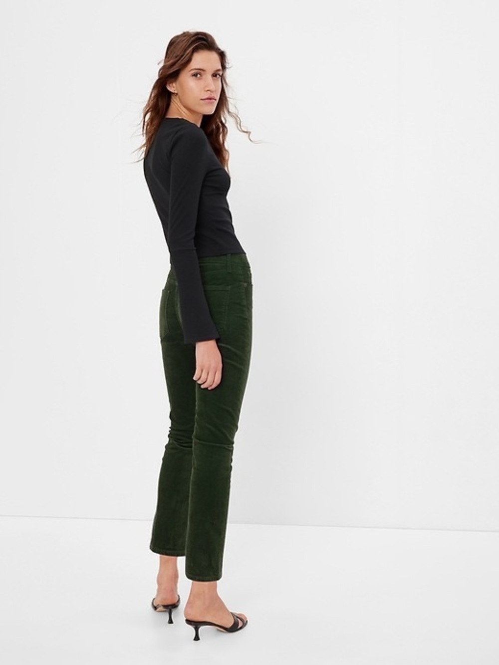 NWT GAP Vintage Slim High Rise Forest Green Dark Green Corduroy Pants Trousers